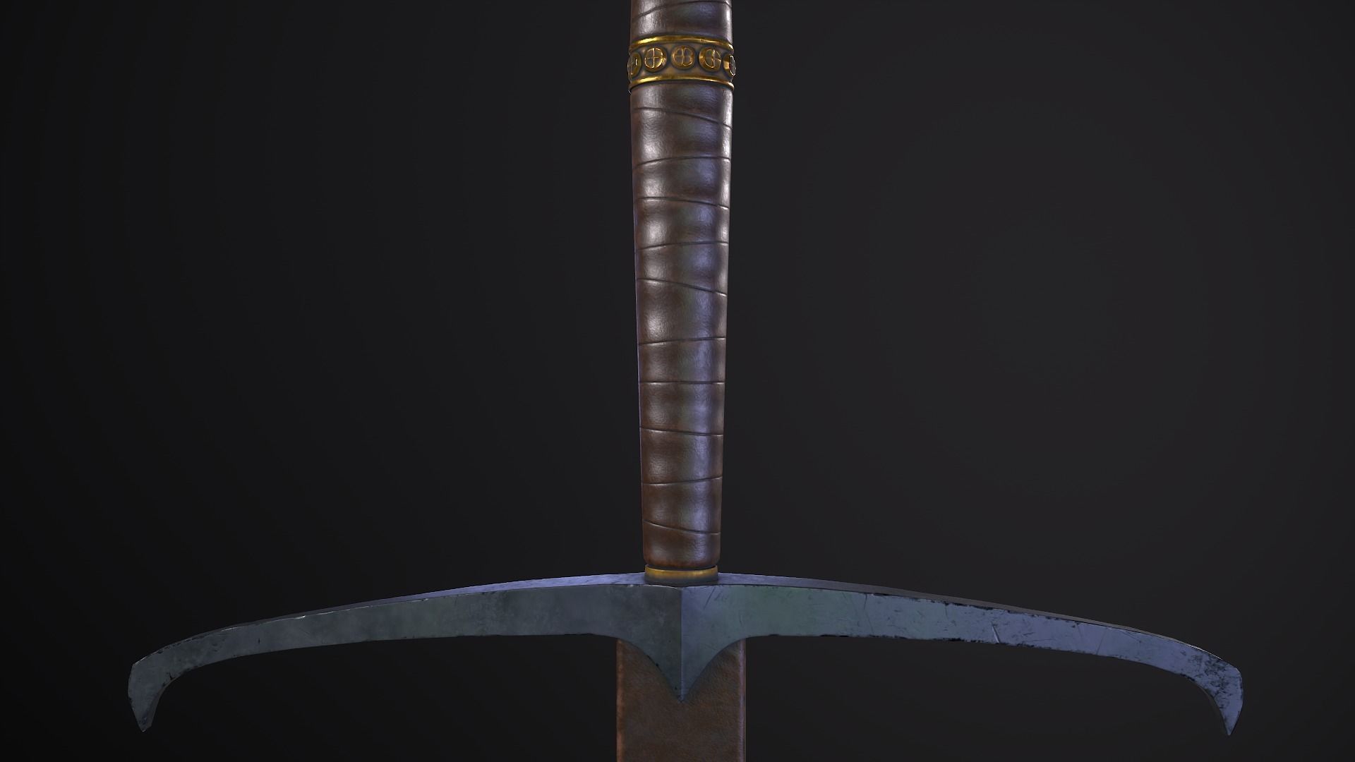 Zweihander Greatsword PBR Gameready Low-poly 3D model_5