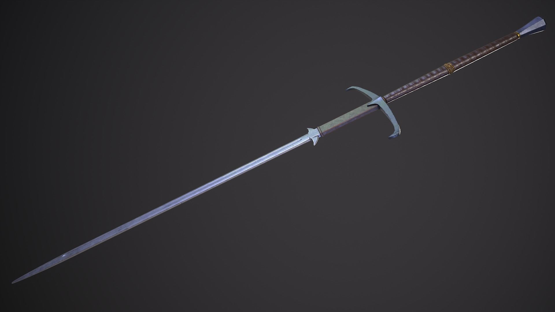 Zweihander Greatsword PBR Gameready Low-poly 3D model_2
