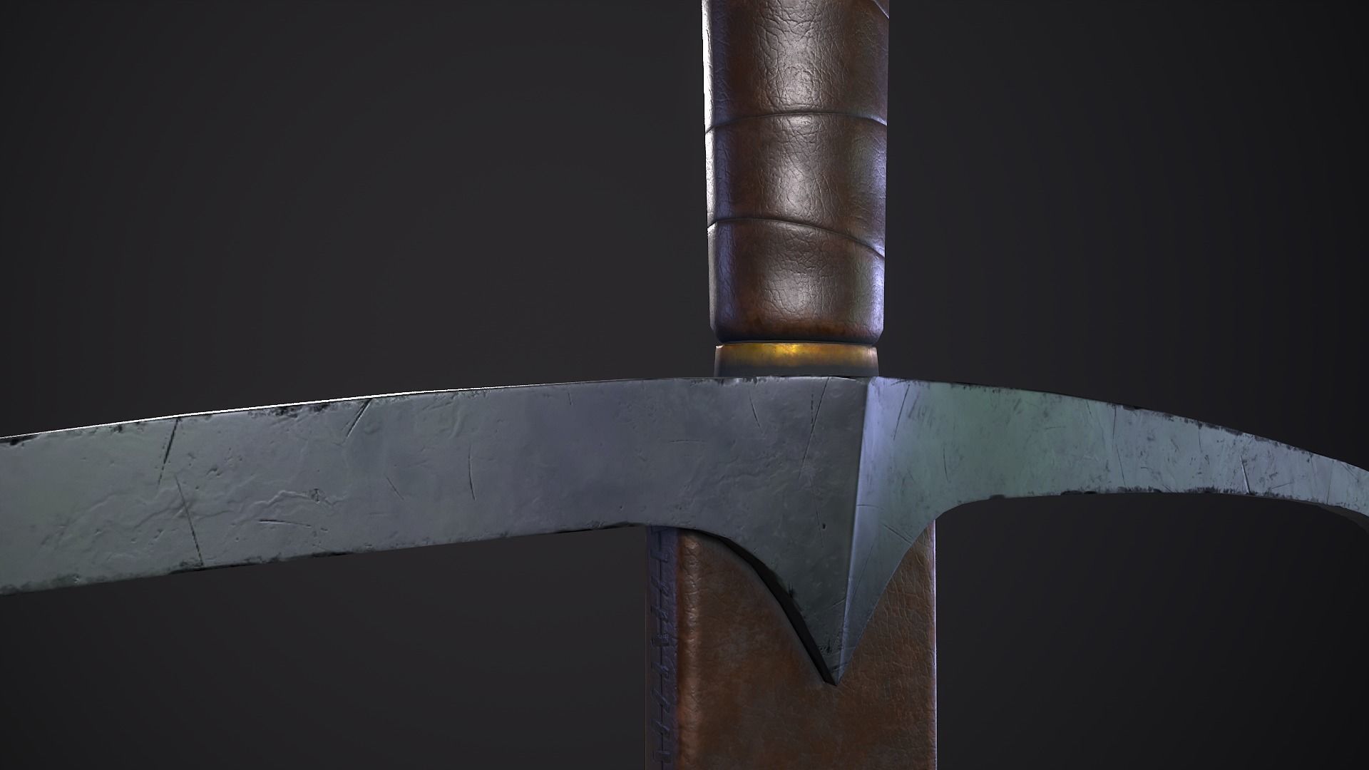 Zweihander Greatsword PBR Gameready Low-poly 3D model_7