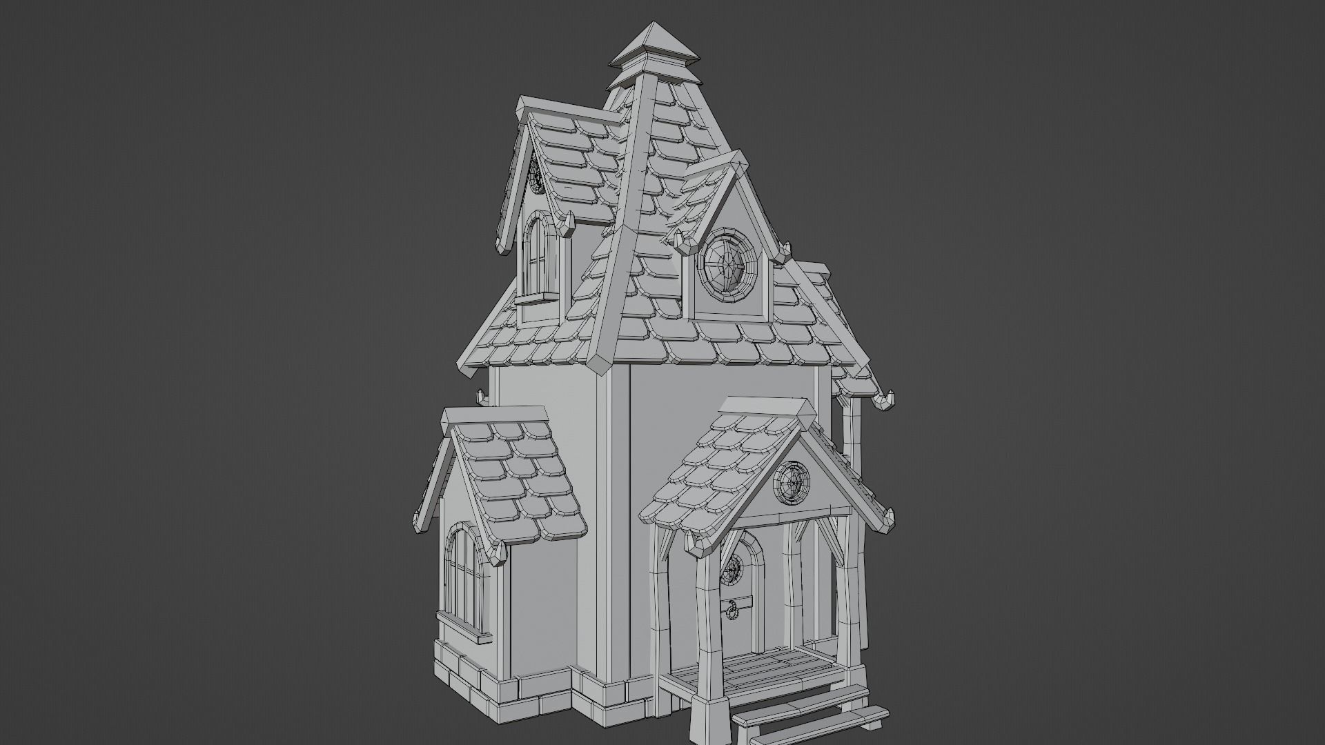 Fantasy Cartoon House Low-poly 3D model_10