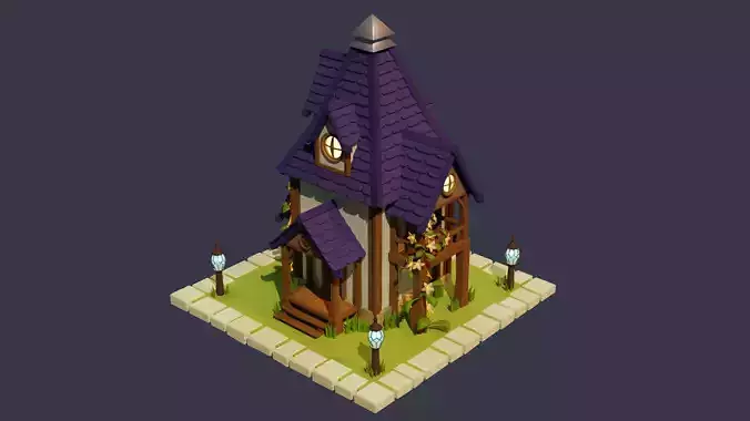 Fantasy Cartoon House Low-poly 3D model