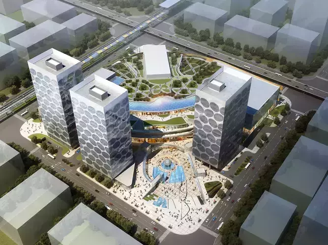 3Dmax fashion city commercial square building 121