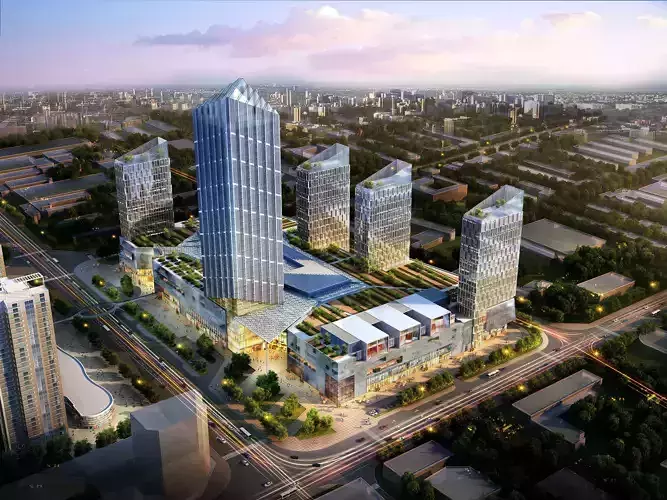 3Dmax fashion city commercial square building 123