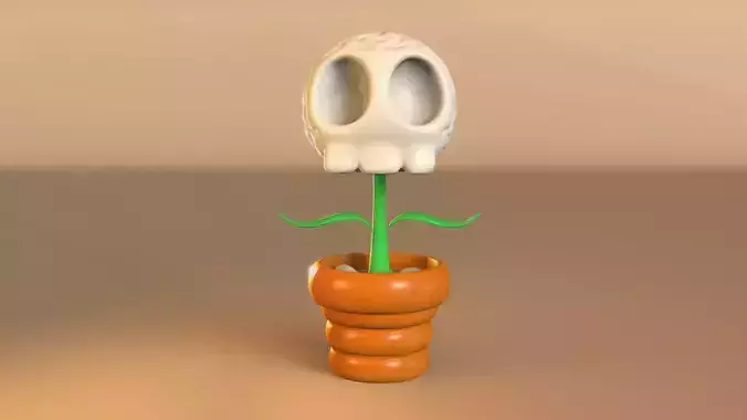 Spooky Halloween Skull Plant 3D print model