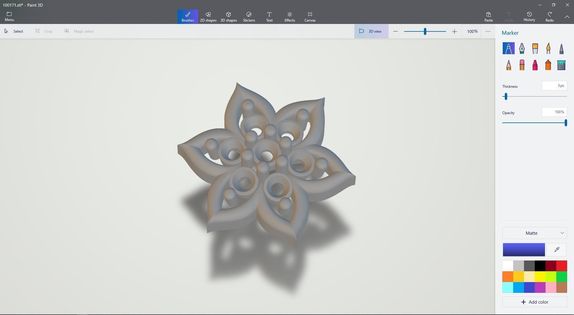  stud earrings with six petal shape and 14 diamond gem stone 3D print model_11
