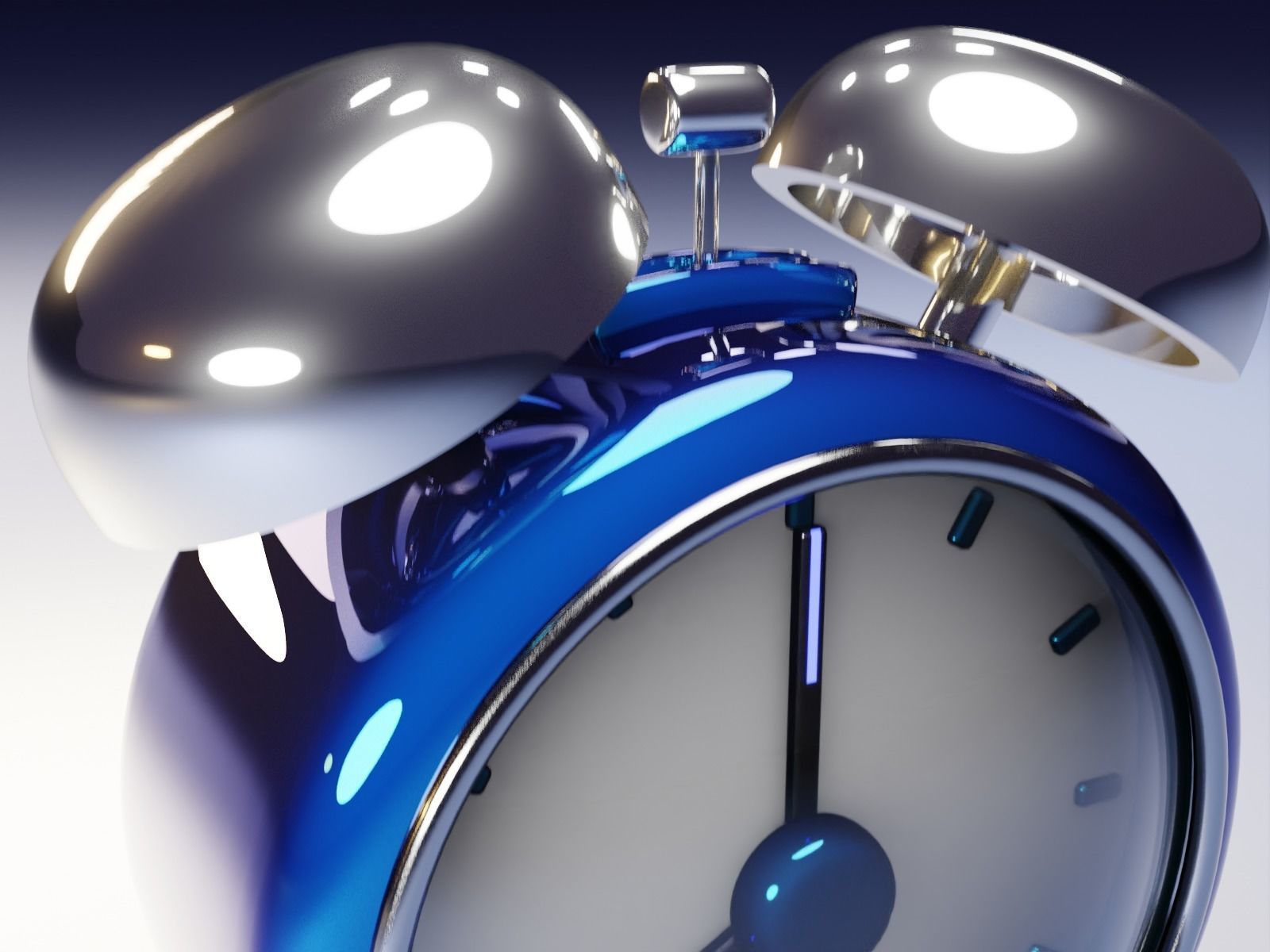 Alarm Clock Low-poly 3D model_4