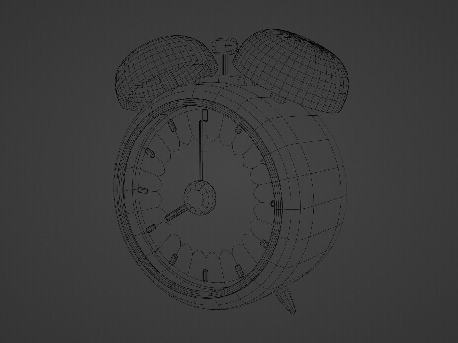 Alarm Clock Low-poly 3D model_8