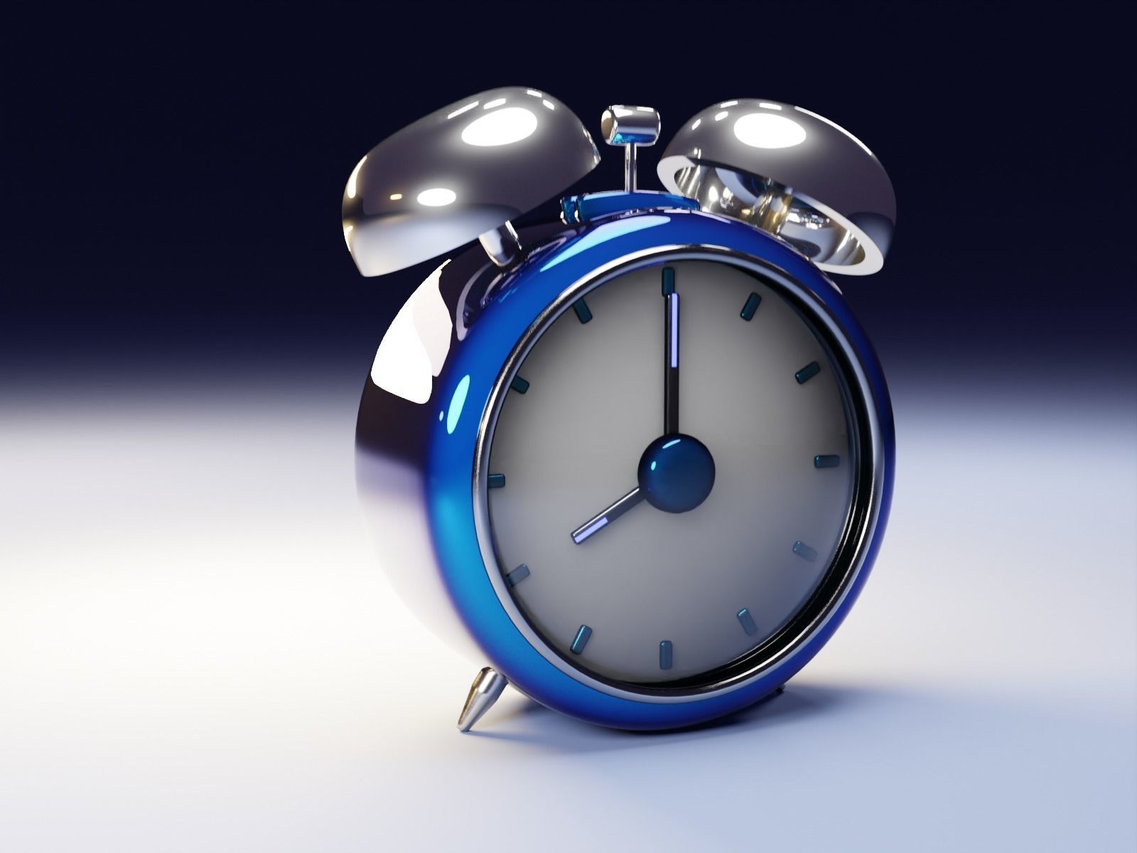 Alarm Clock Low-poly 3D model_2