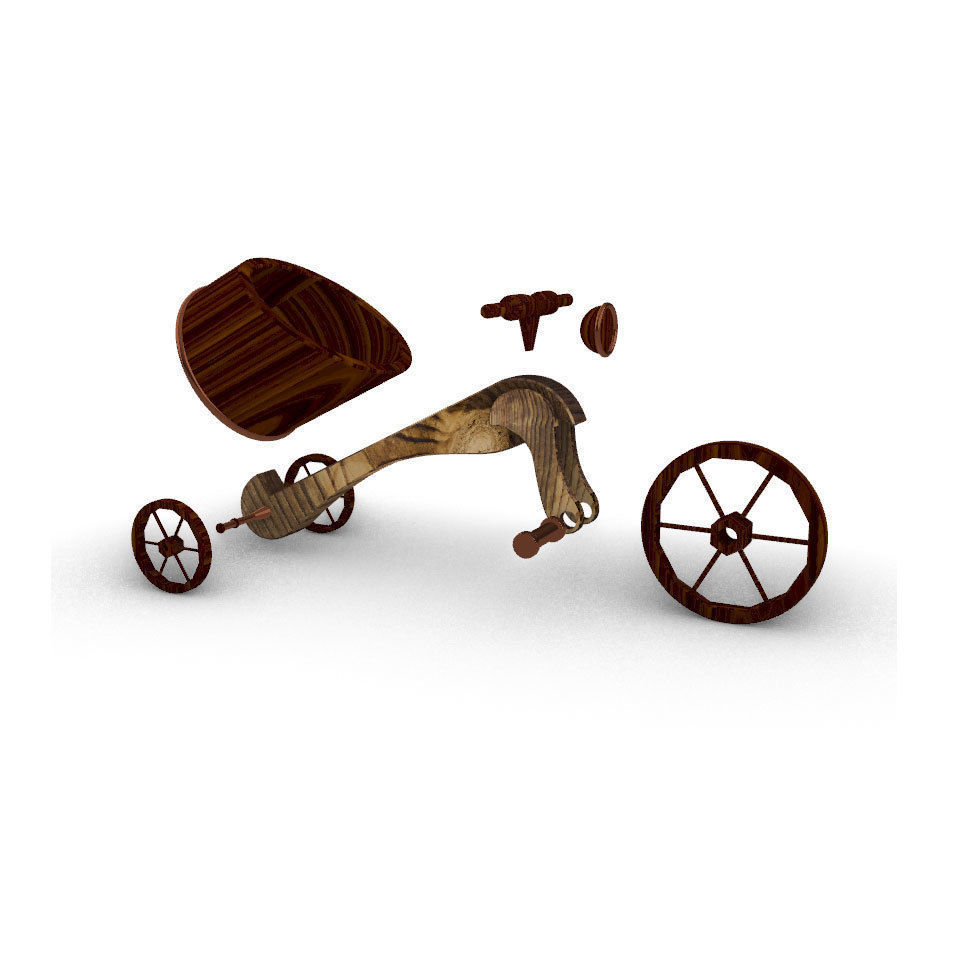 TRICYCLE BOTTLE CARRIER 3D model_4