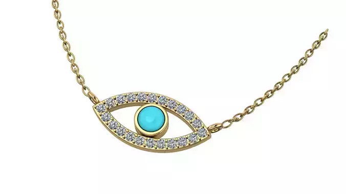 Turquoise Evil Eye Necklace 