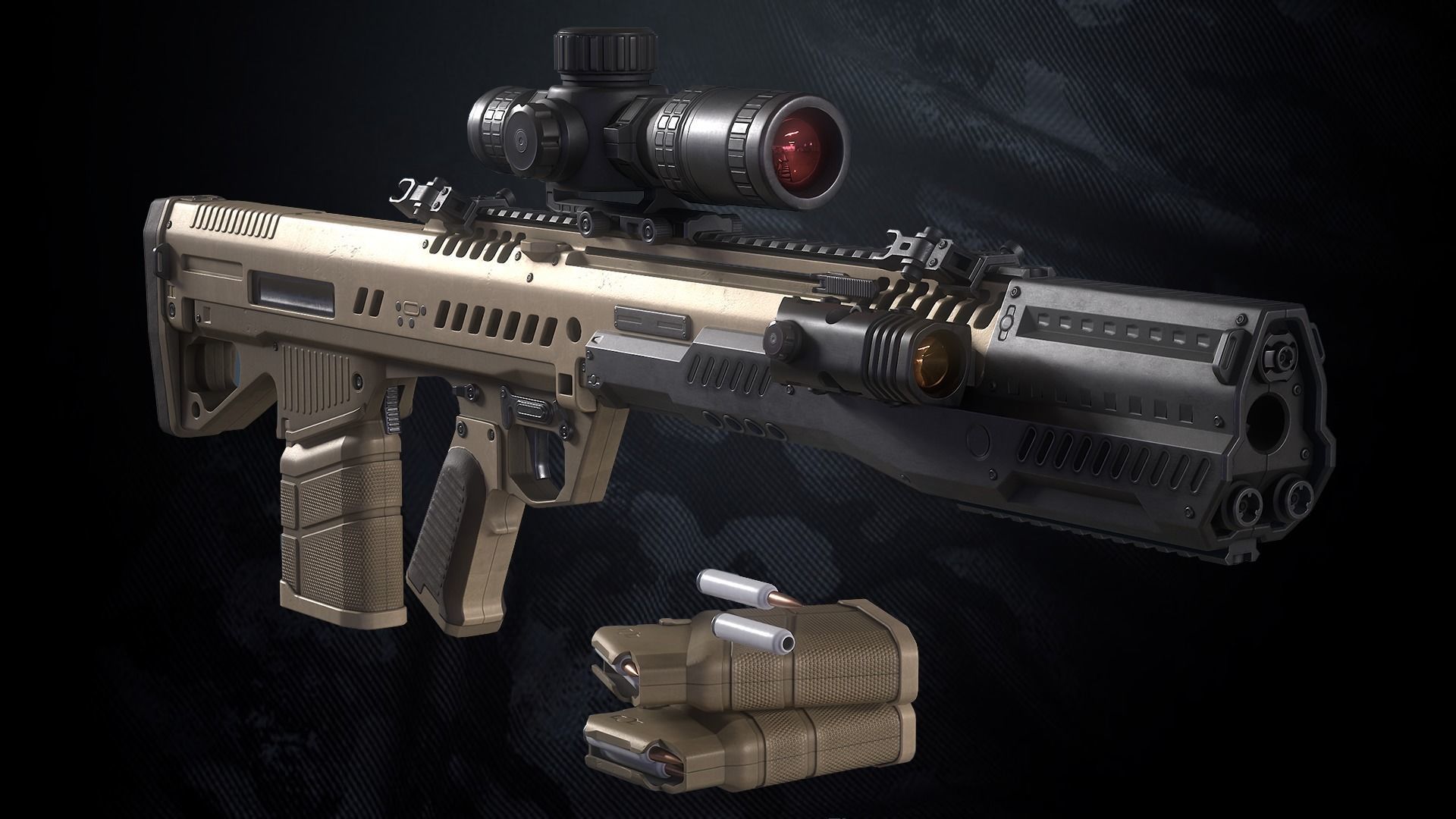 MR-772 Assault Rifle With Hands And Weapon Case Low-poly 3D model_6