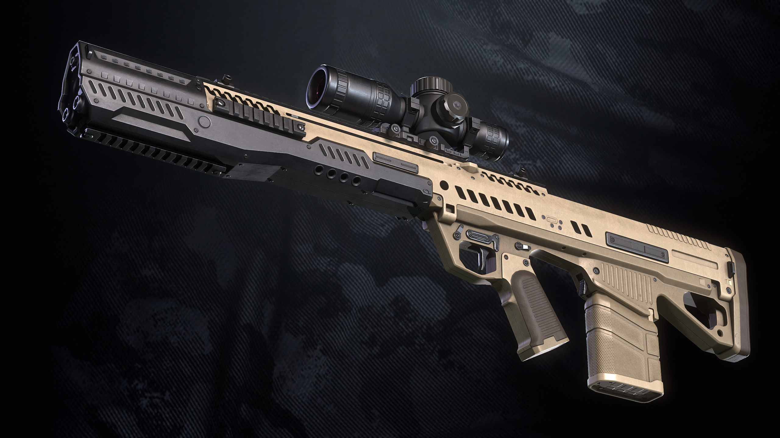 MR-772 Assault Rifle With Hands And Weapon Case Low-poly 3D model_12