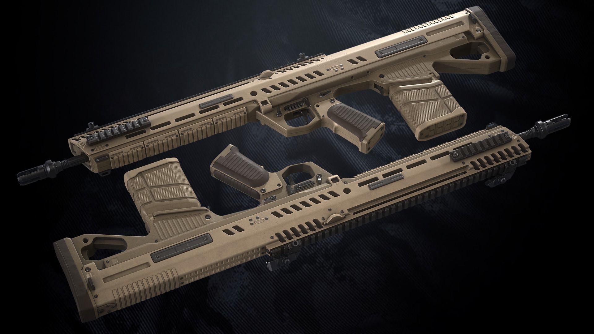 MR-772 Assault Rifle With Hands And Weapon Case Low-poly 3D model_4