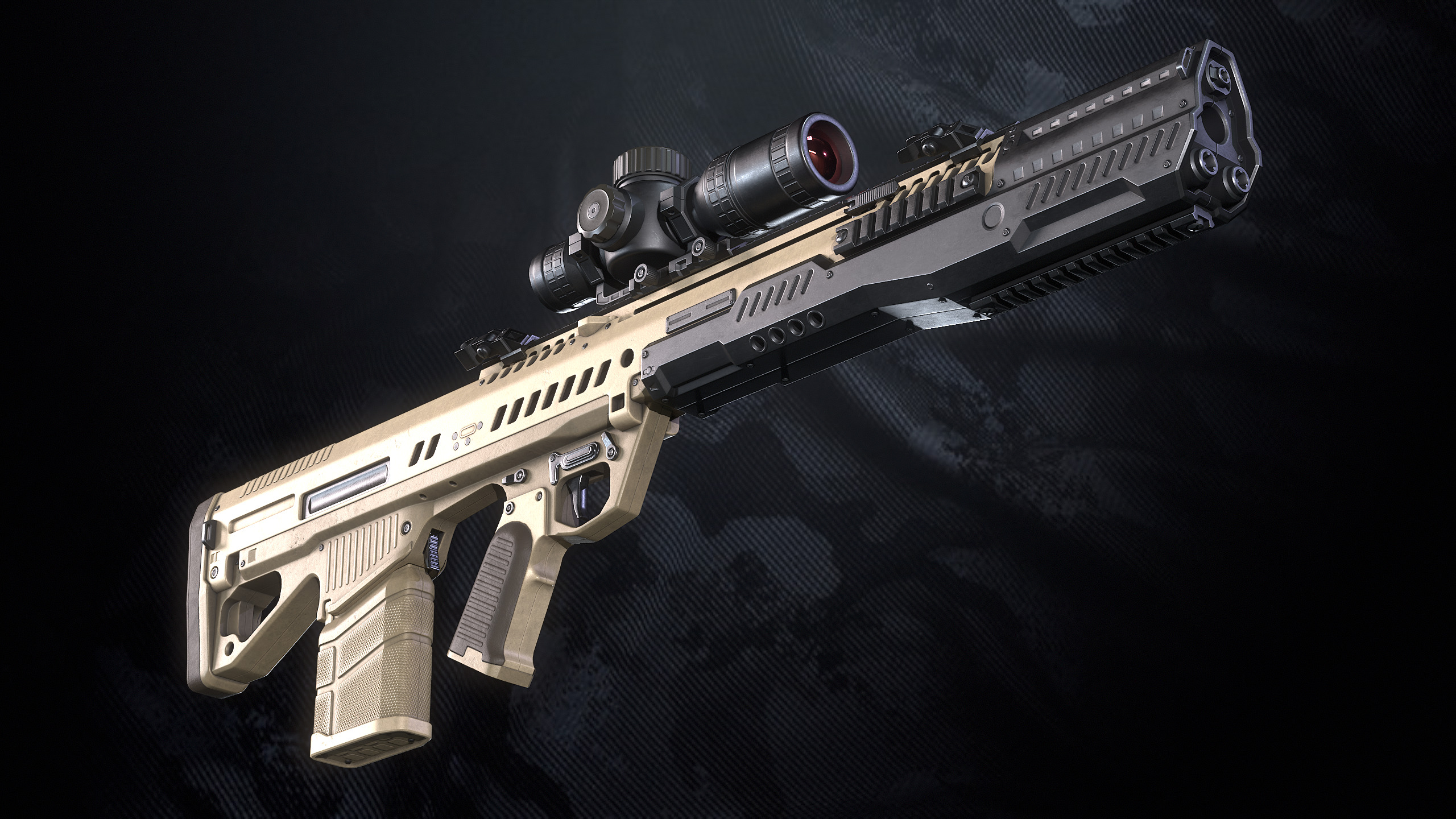 MR-772 Assault Rifle With Hands And Weapon Case Low-poly 3D model_11