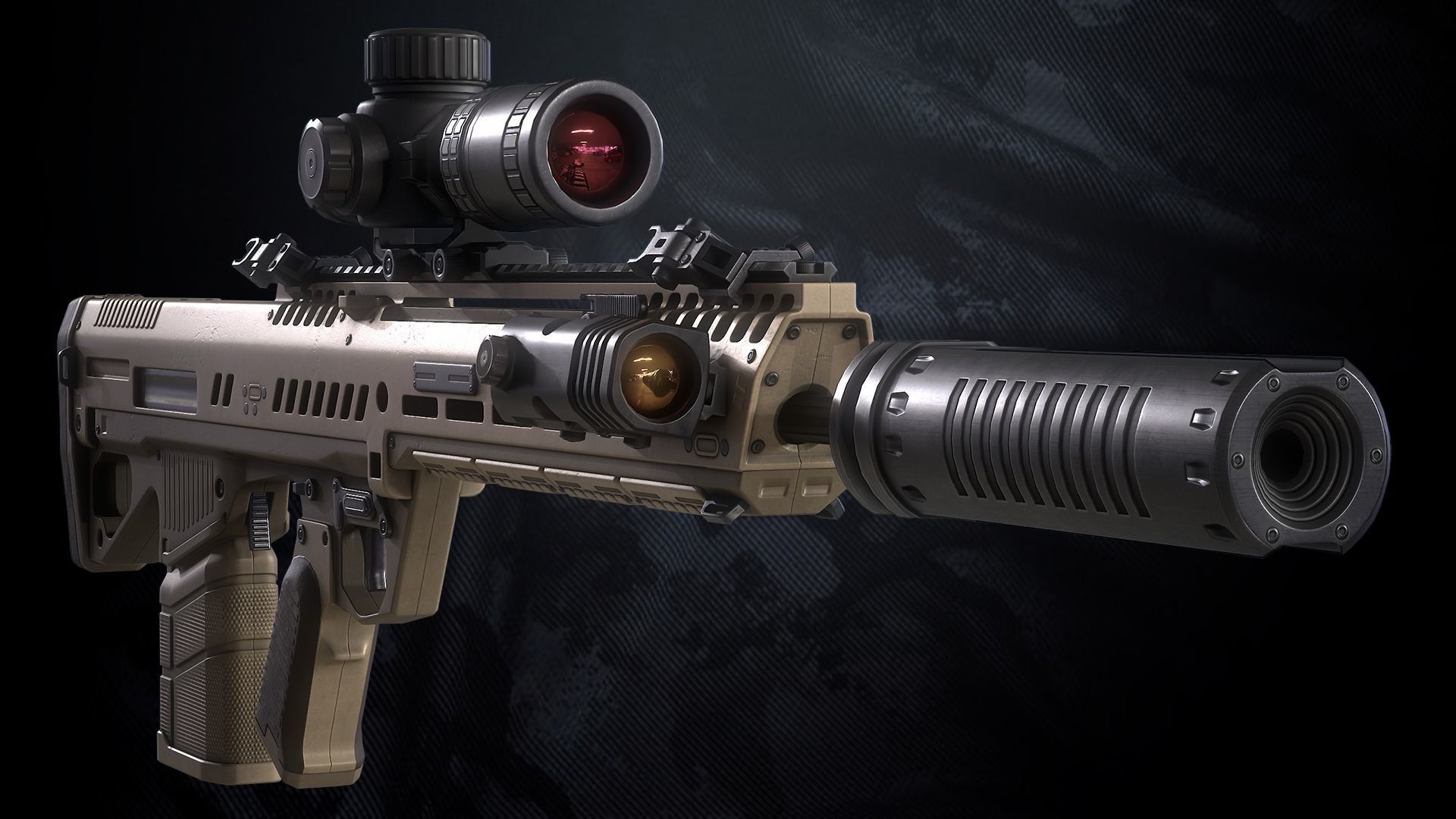 MR-772 Assault Rifle With Hands And Weapon Case Low-poly 3D model_8