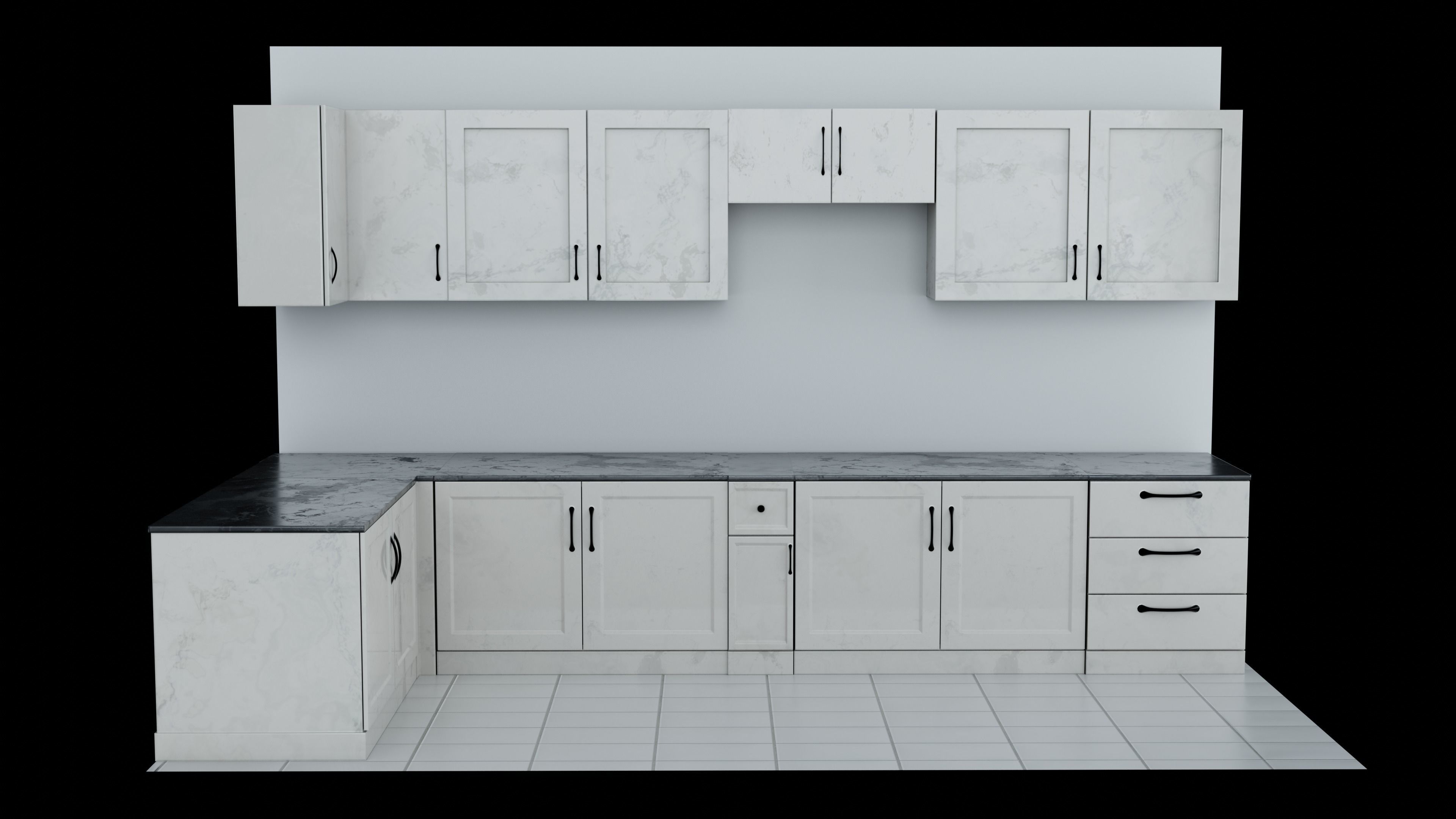 Kitchen Cabinet 1 Low-poly 3D model_2