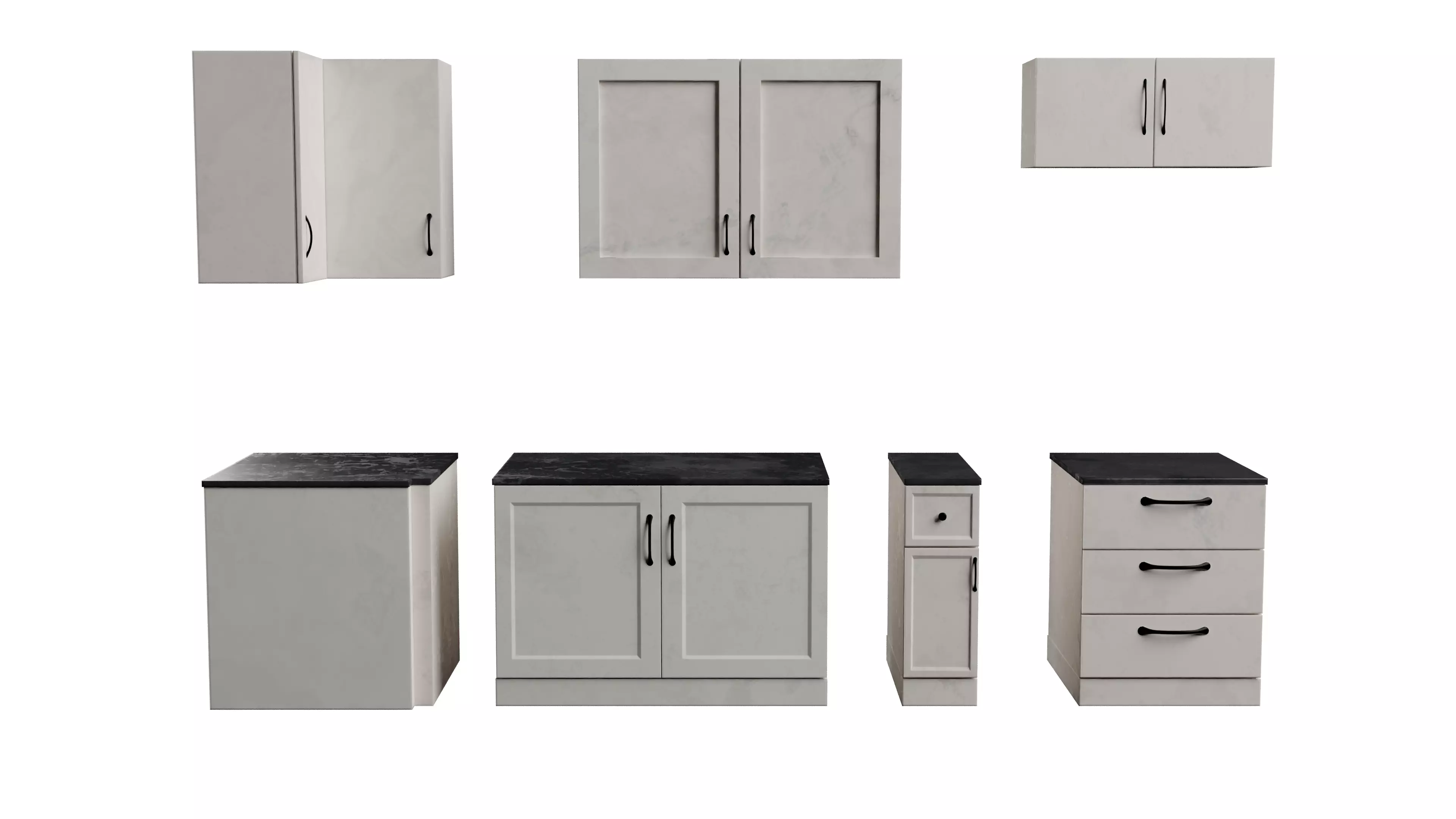 Kitchen Cabinet 1 Low-poly 3D model_0