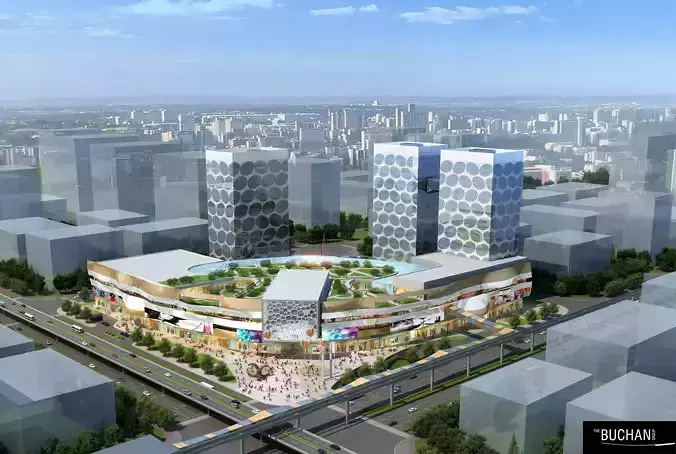 3Dmax fashion city commercial square building 127