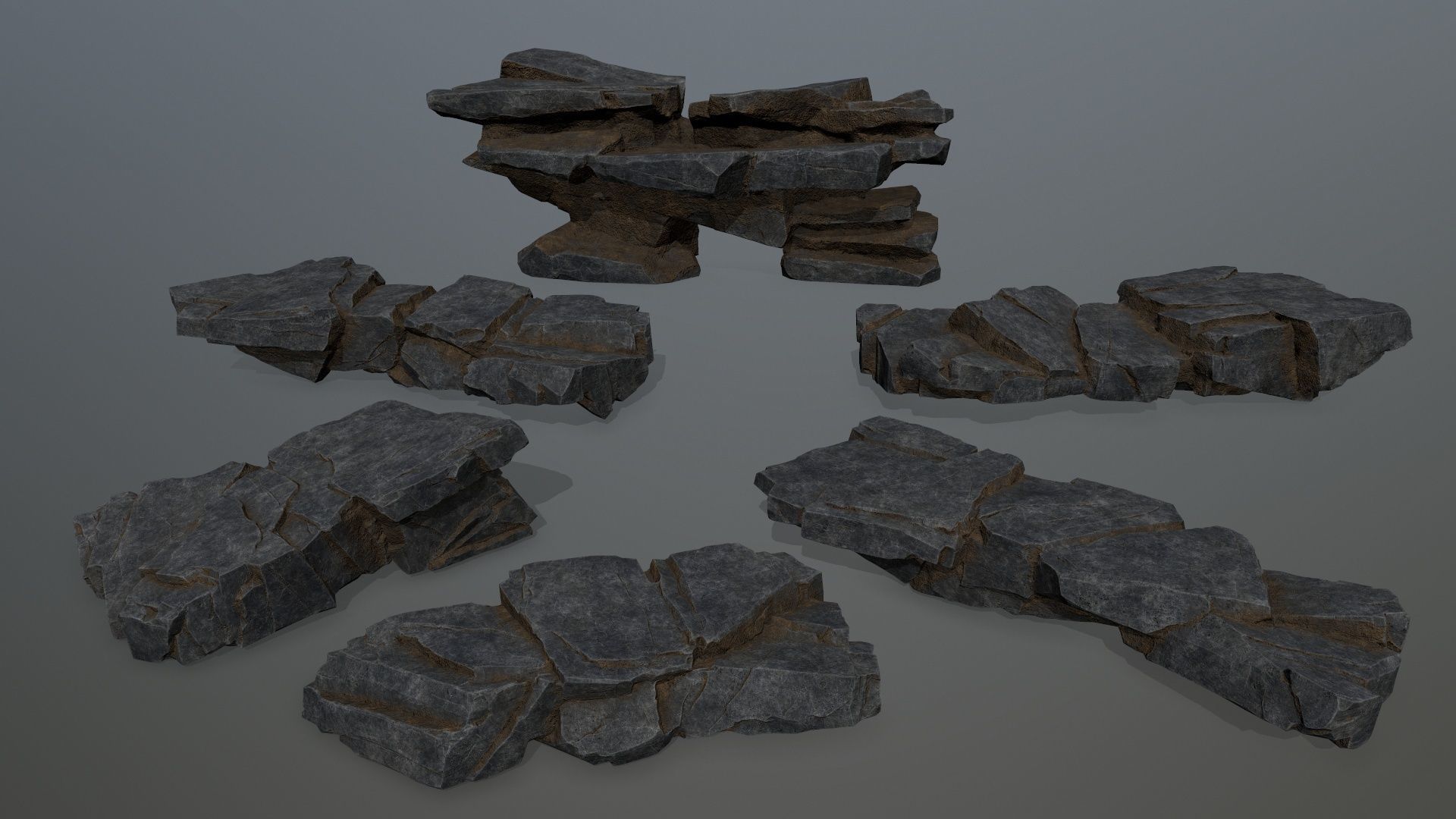 rocks Low-poly 3D model_1