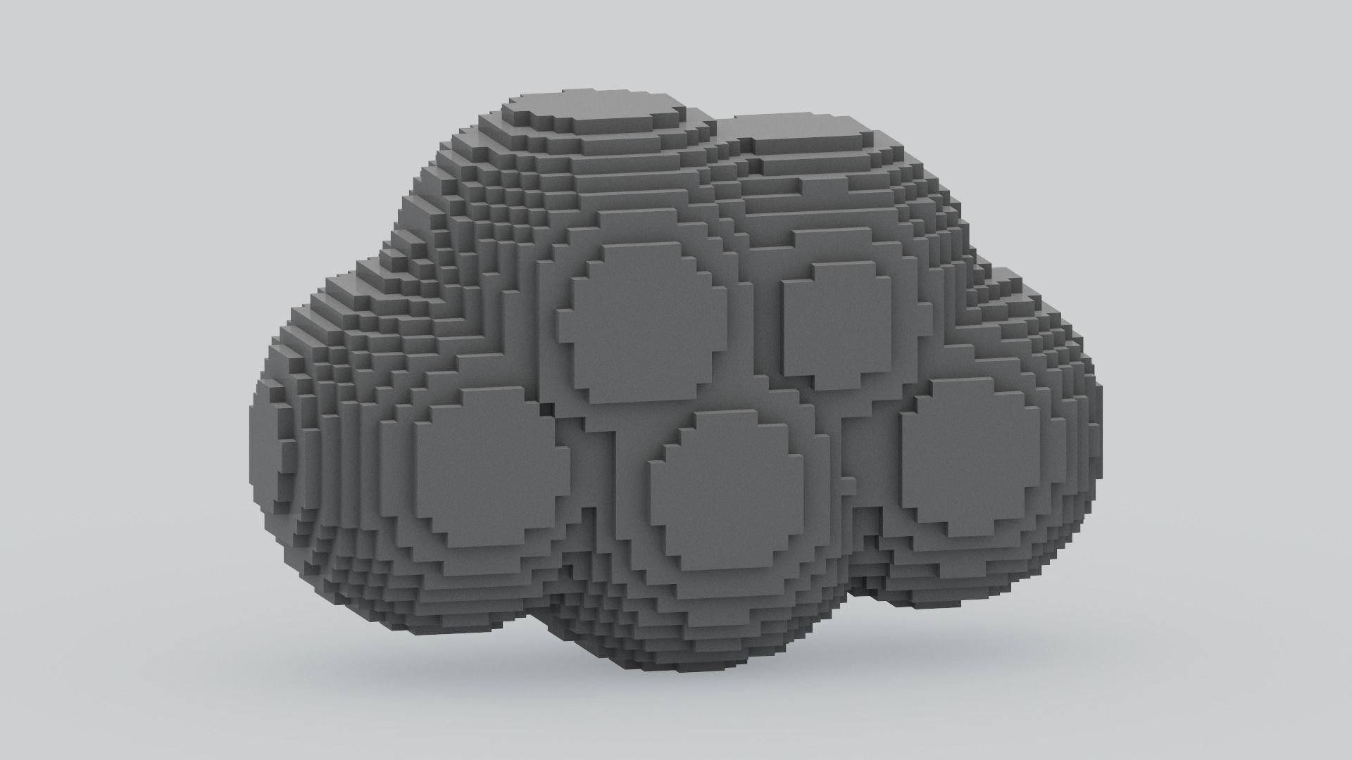 Voxel Cloud Low-poly 3D model_6