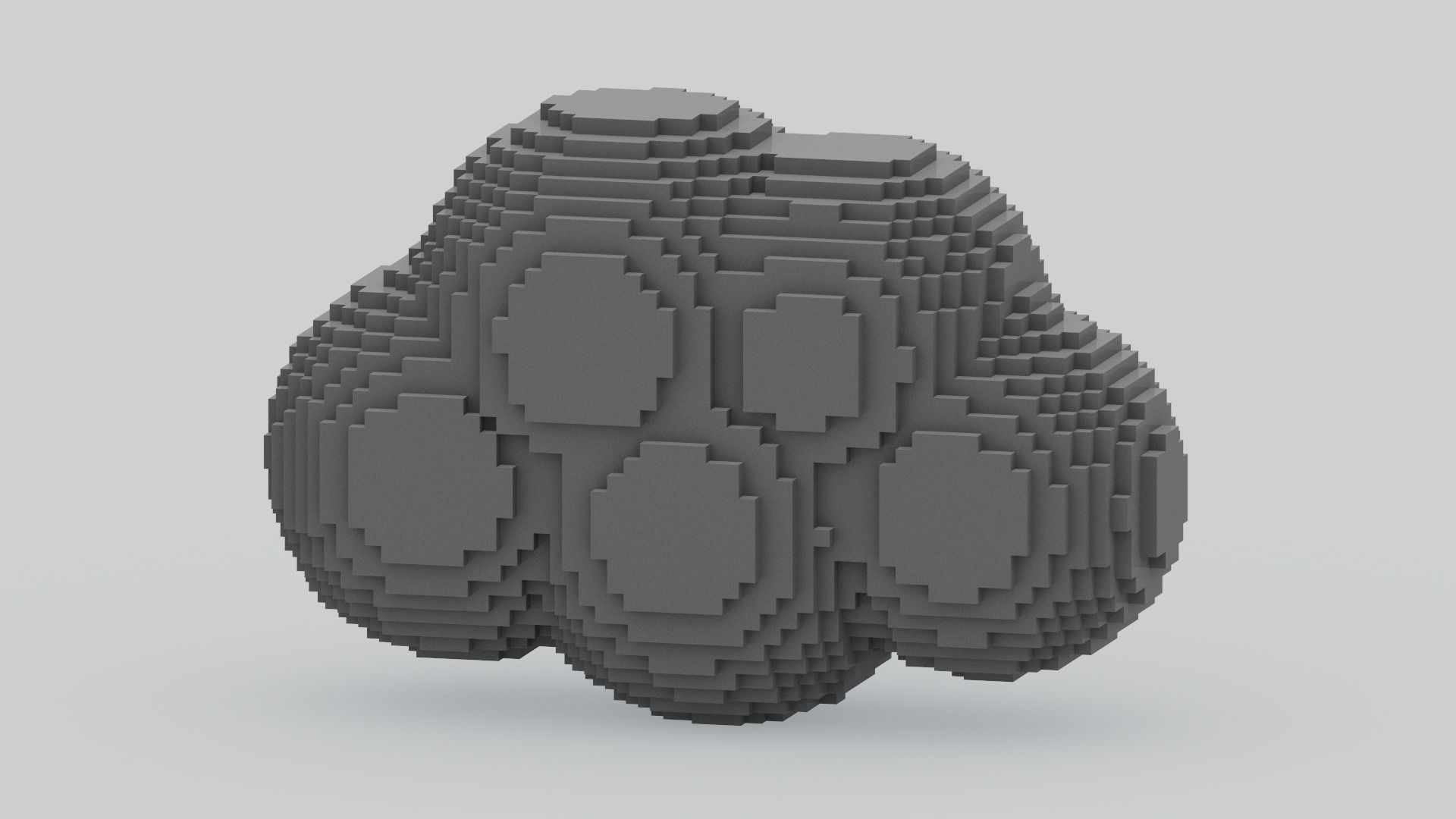 Voxel Cloud Low-poly 3D model_7