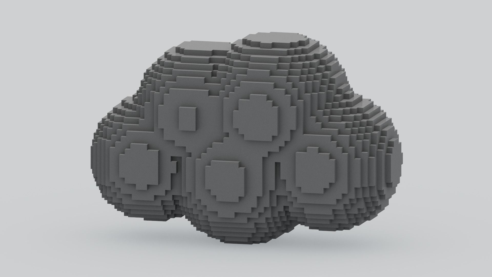 Voxel Cloud Low-poly 3D model_1