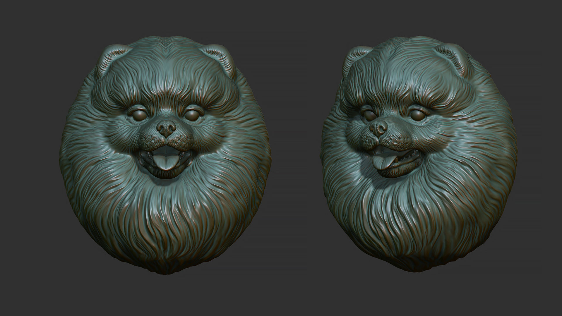 Pomeranian bust 3D print model_2