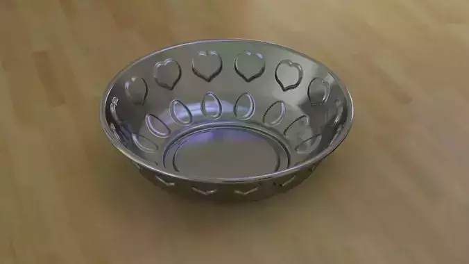 Bowl with Heart Pattern 3D print model