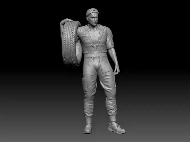 mechanic bring tire 3D print model