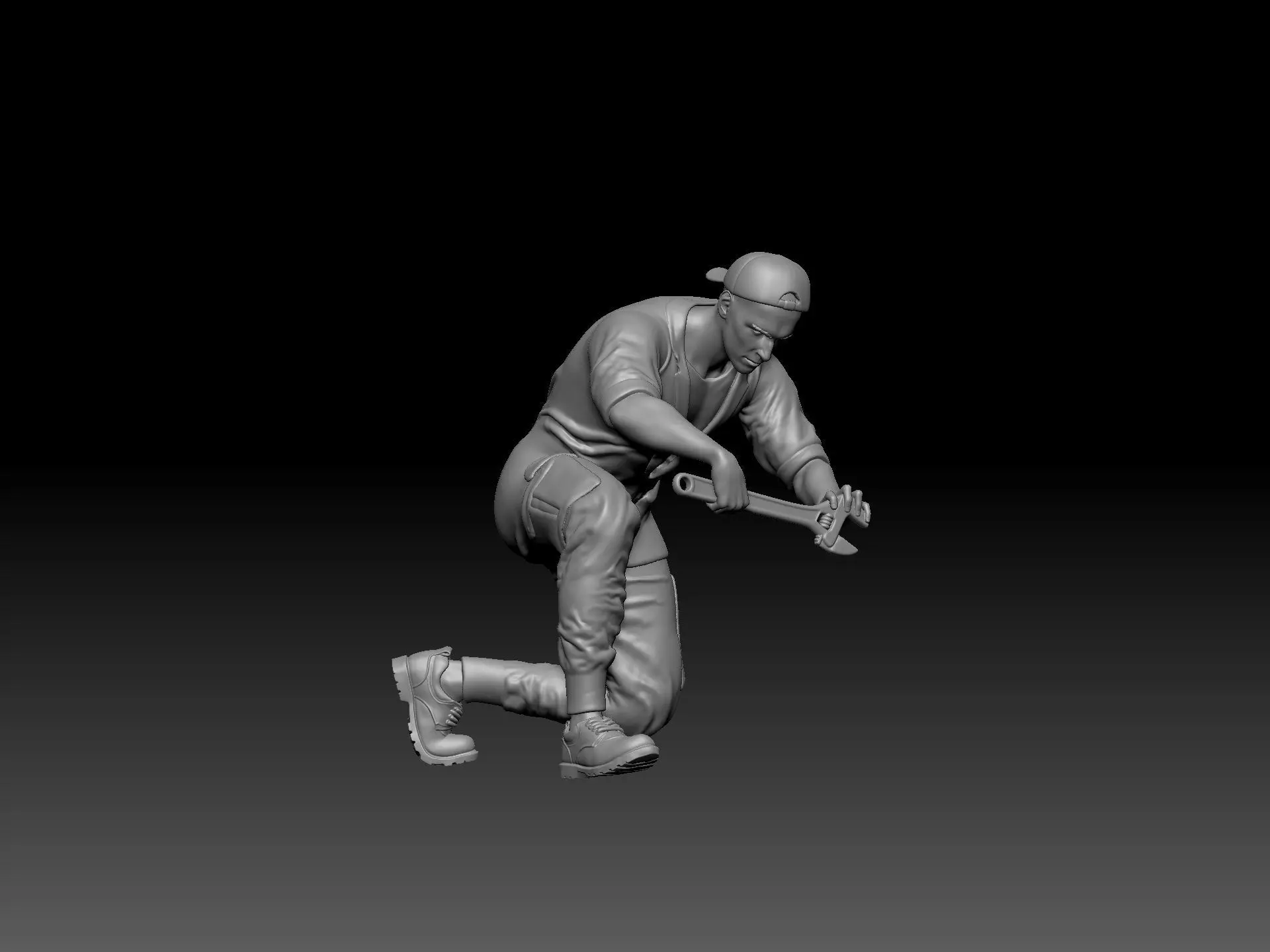 mechanic fixing 3D print model_0