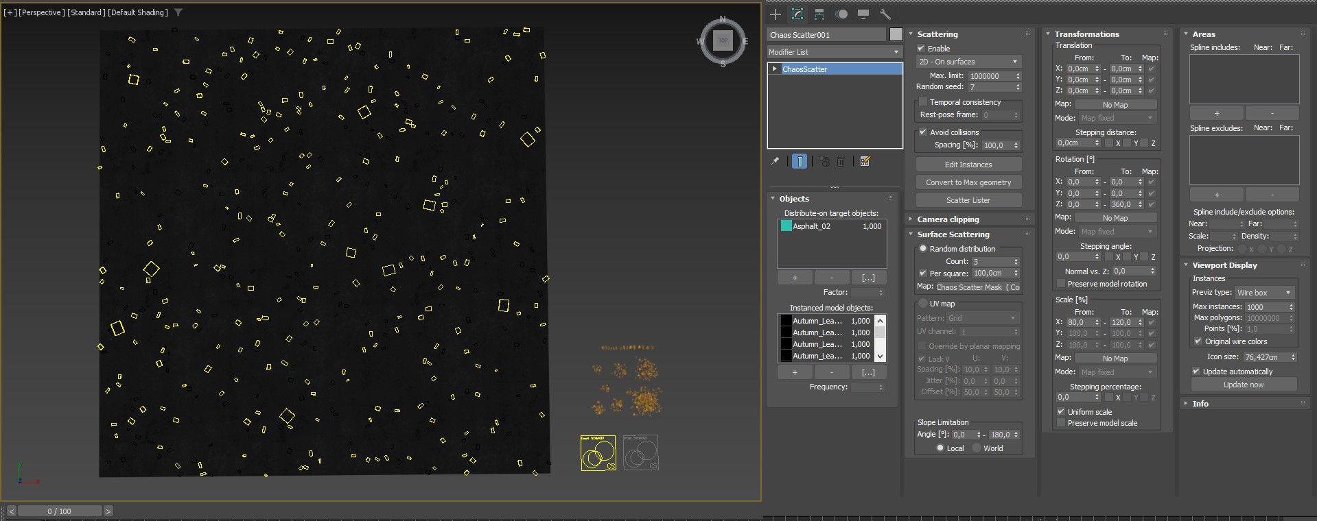 Wet asphalt with leaves 3D model_10