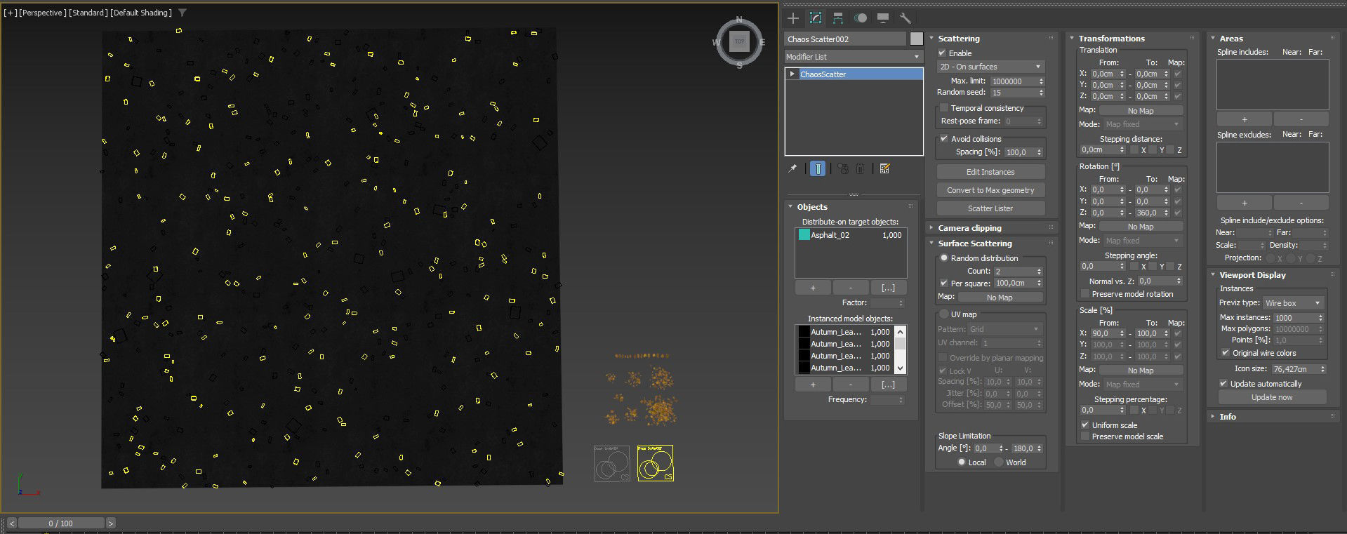 Wet asphalt with leaves 3D model_11