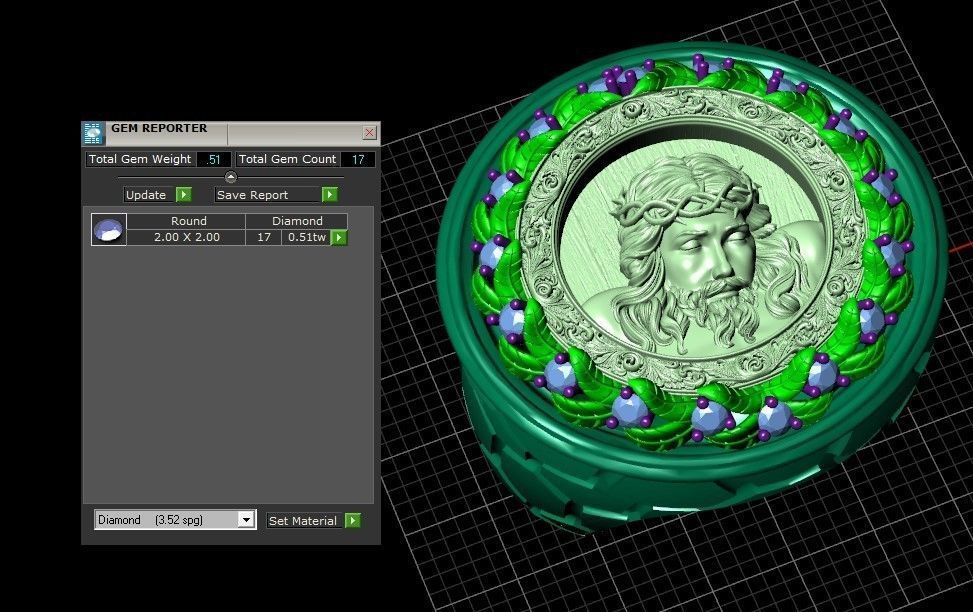 Jesus Diamond Ring 3d Print Model  3D print model_19