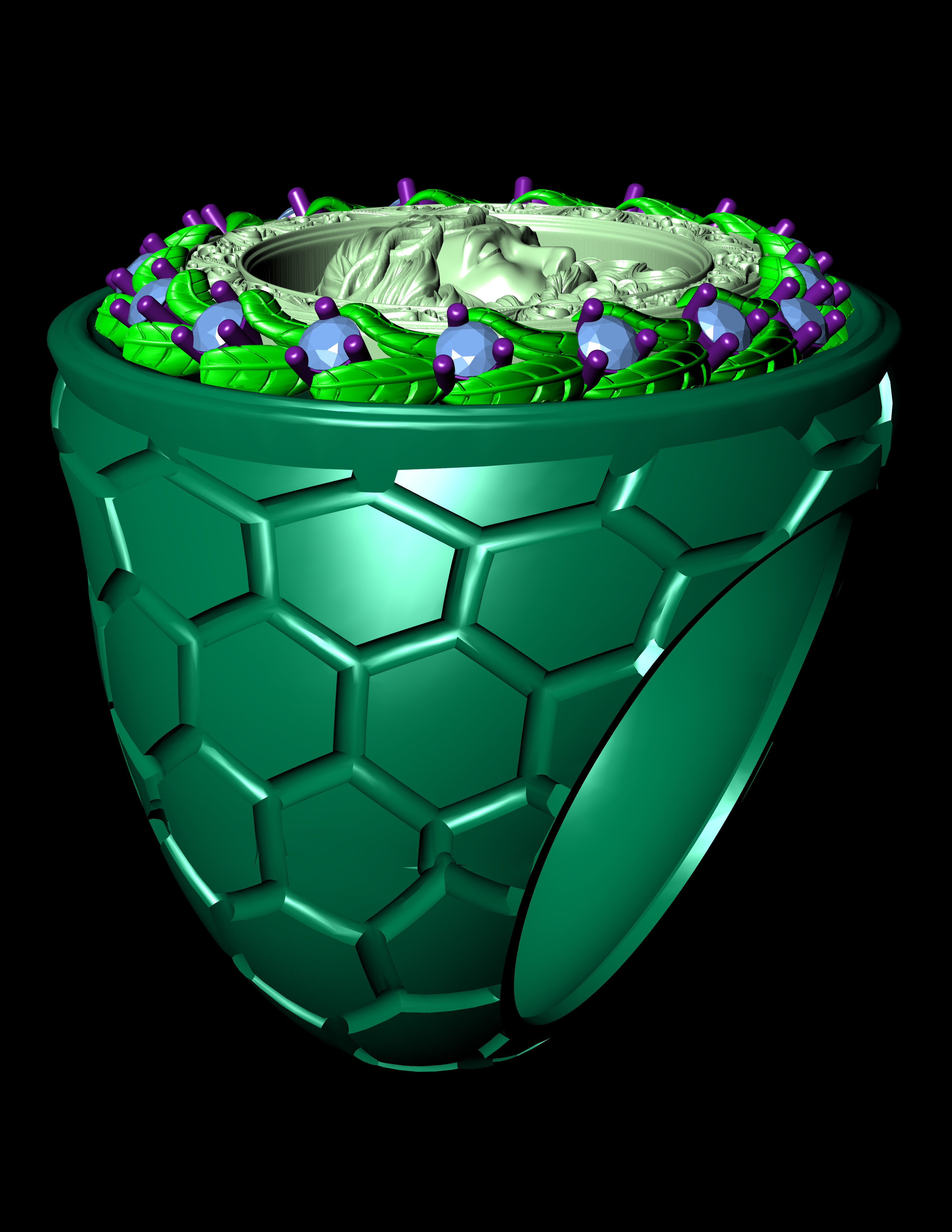 Jesus Diamond Ring 3d Print Model  3D print model_15