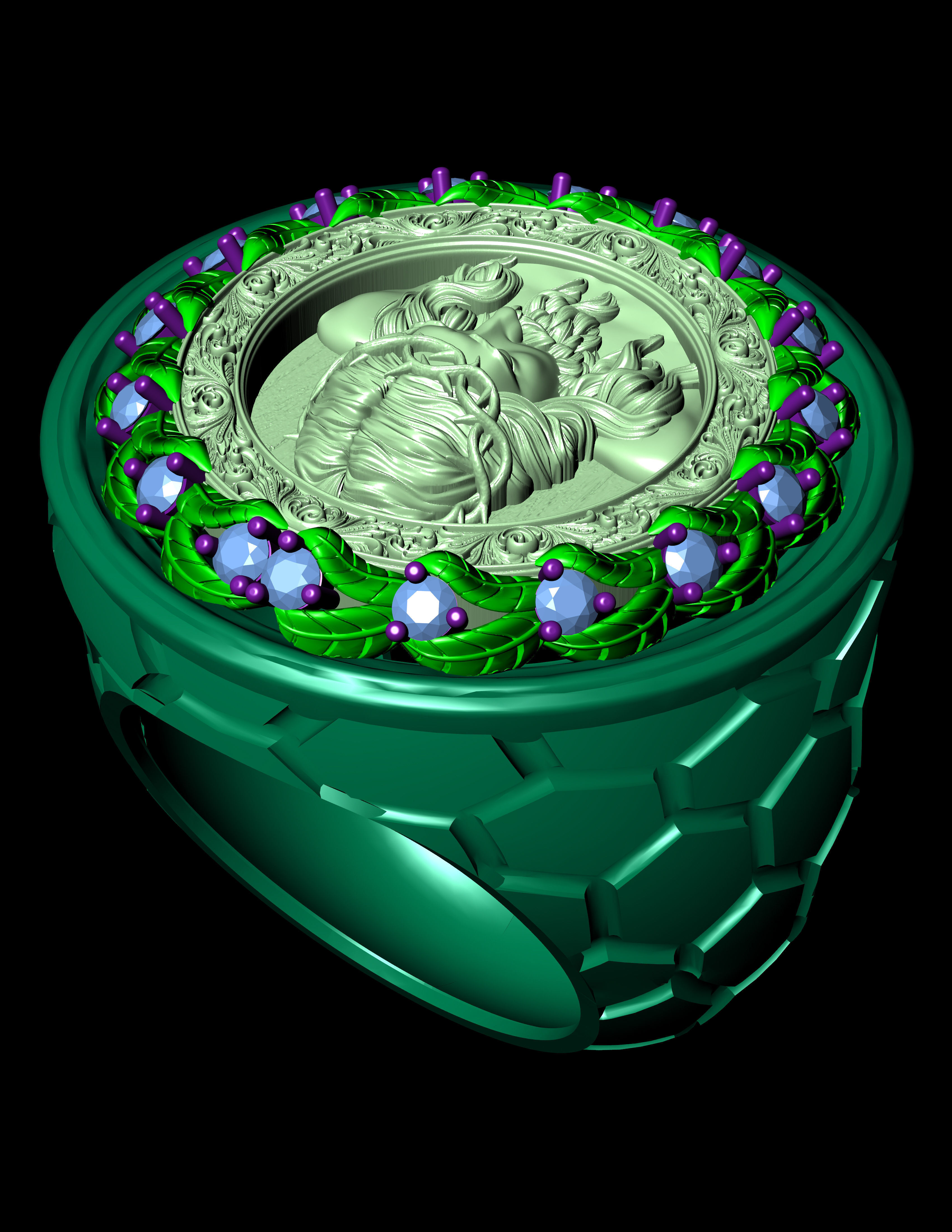 Jesus Diamond Ring 3d Print Model  3D print model_16