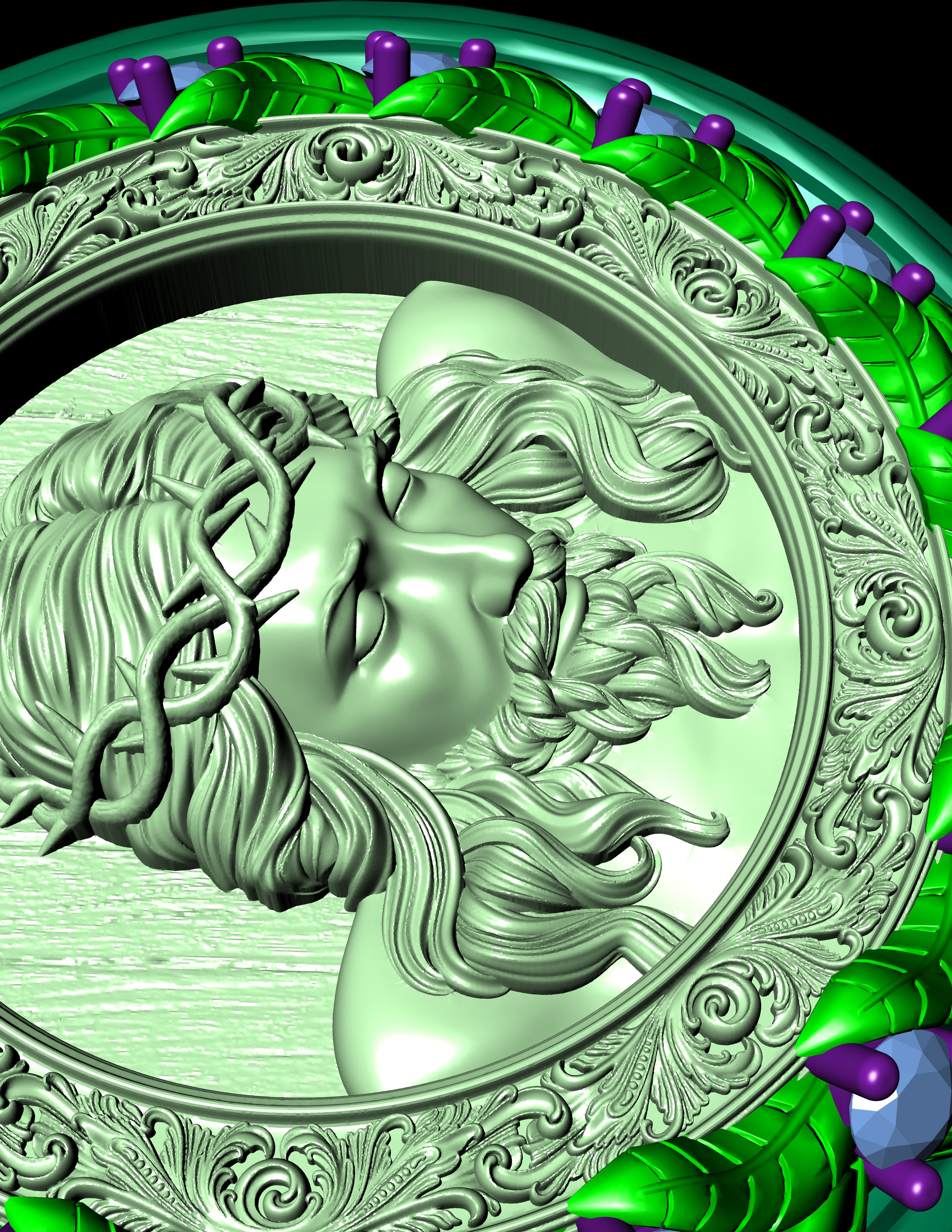 Jesus Diamond Ring 3d Print Model  3D print model_17