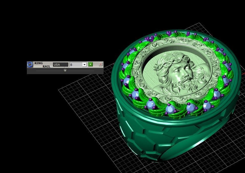 Jesus Diamond Ring 3d Print Model  3D print model_20