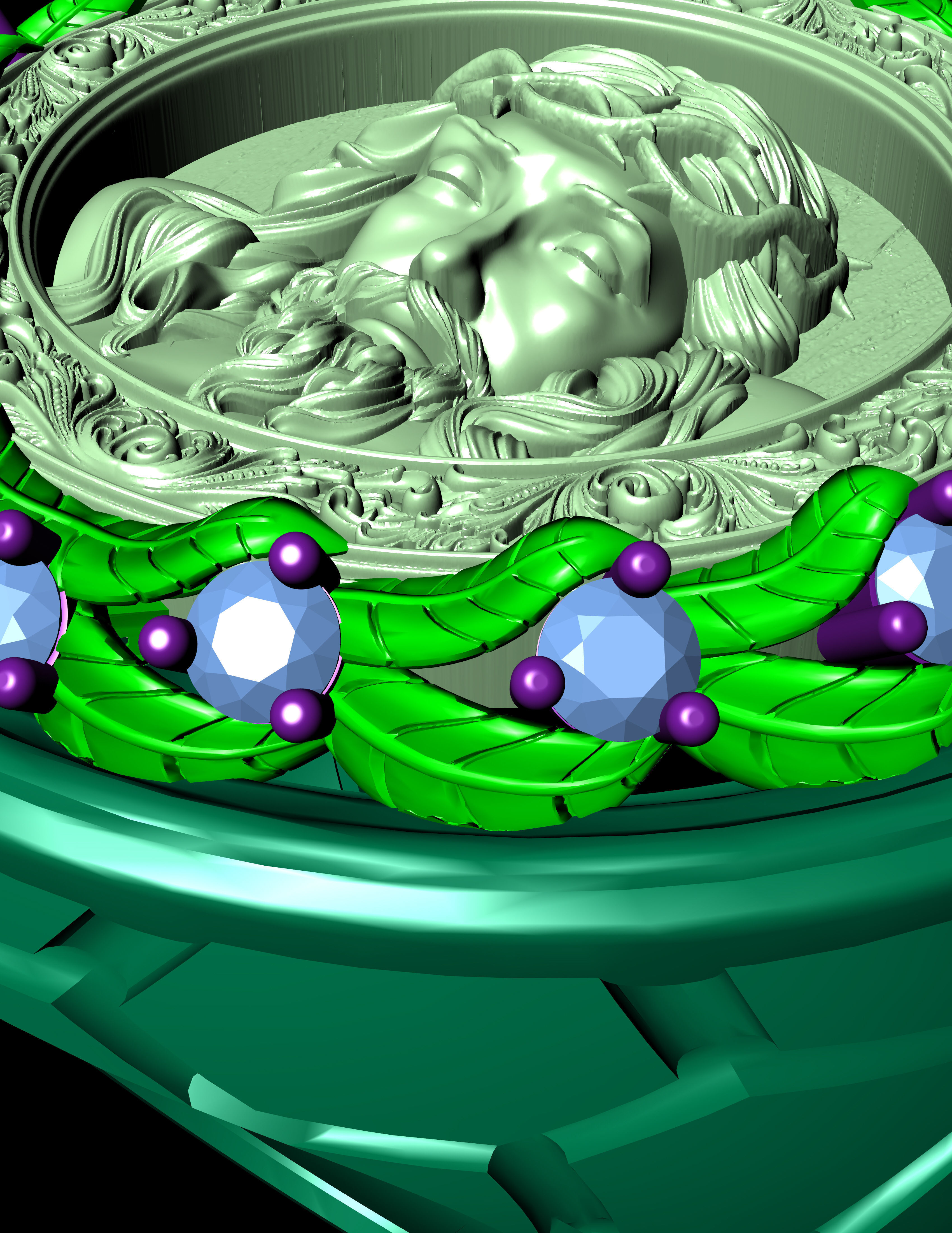 Jesus Diamond Ring 3d Print Model  3D print model_21