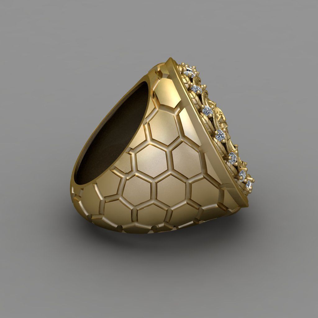 Jesus Diamond Ring 3d Print Model  3D print model_6