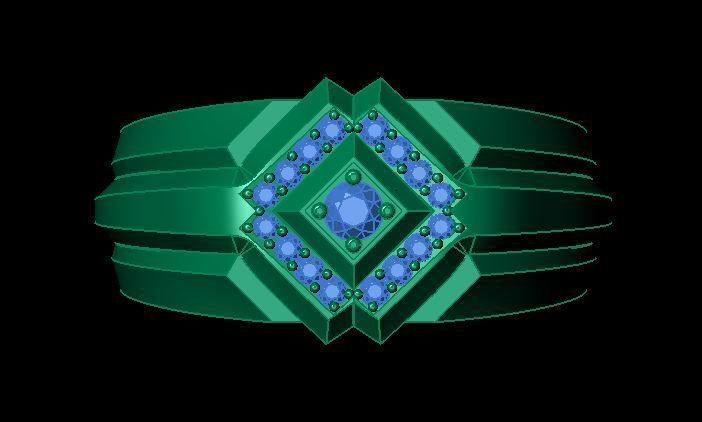 man daimond ring 3D print model_5