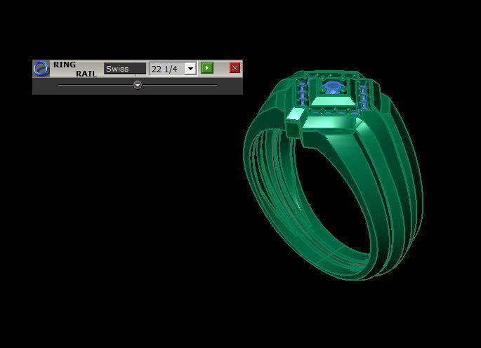 man daimond ring 3D print model_10
