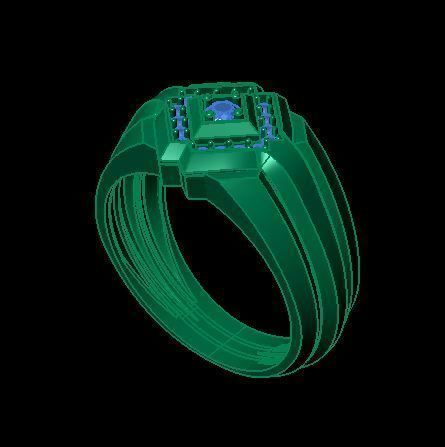 man daimond ring 3D print model_4