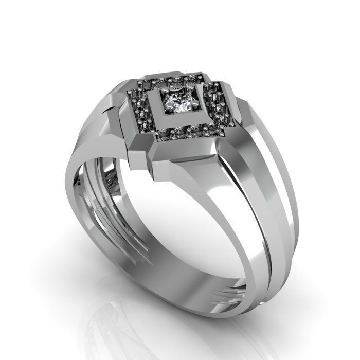 man daimond ring 3D print model_1