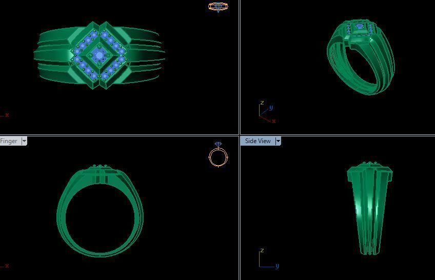 man daimond ring 3D print model_8