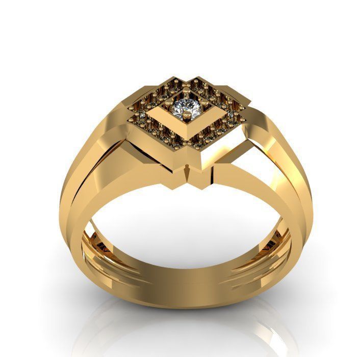 man daimond ring 3D print model_2