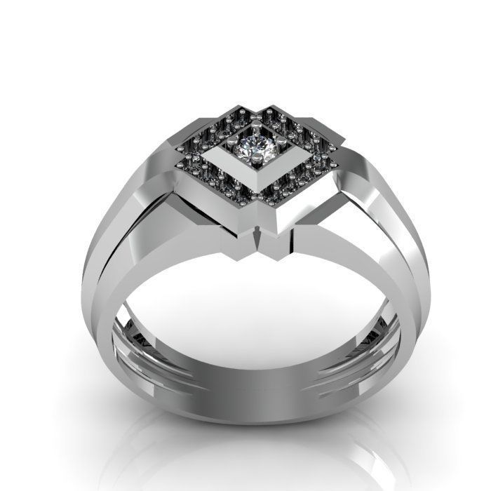 man daimond ring 3D print model_3