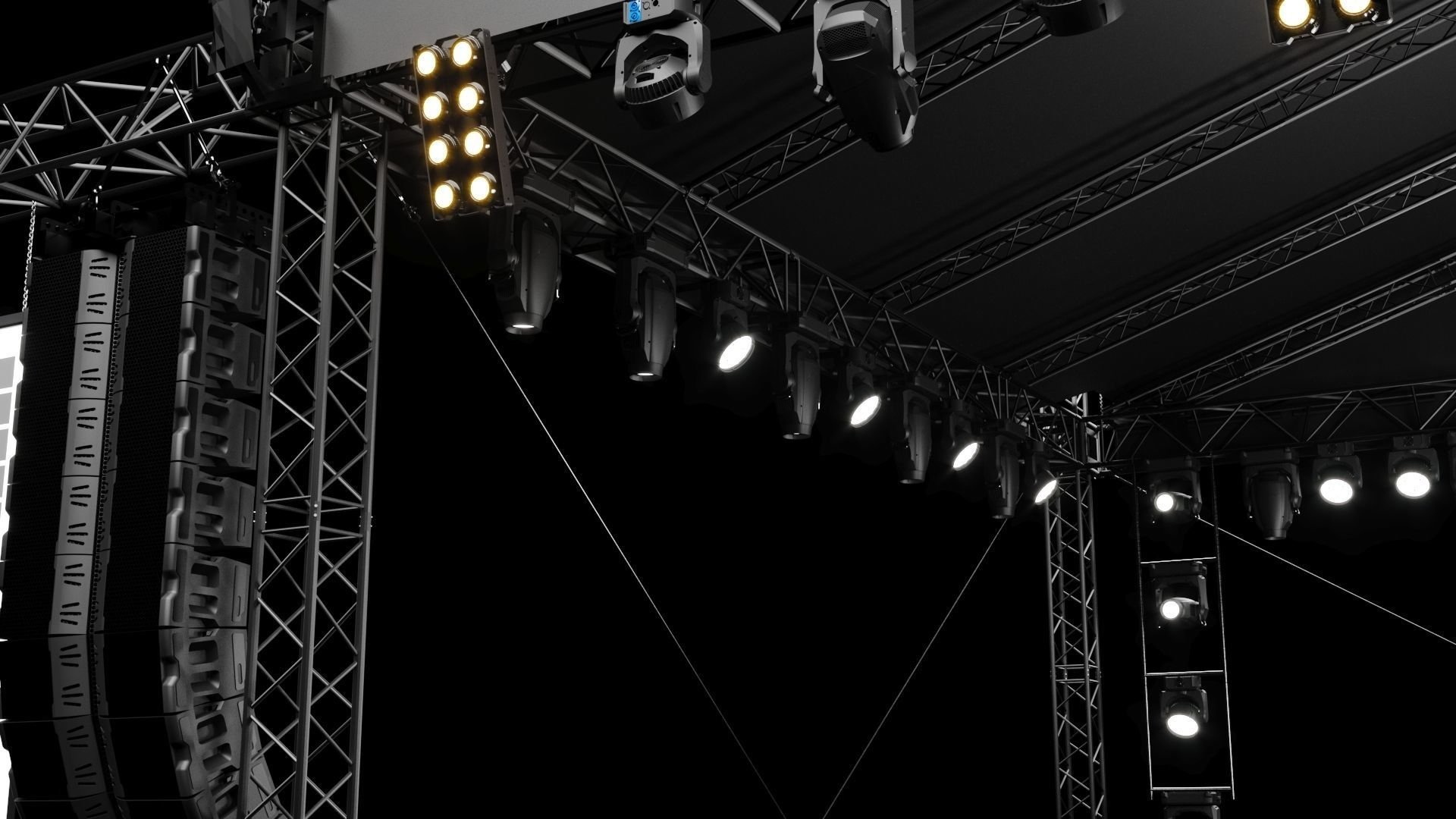 Concert Stage Set Full Detail 3D model_4