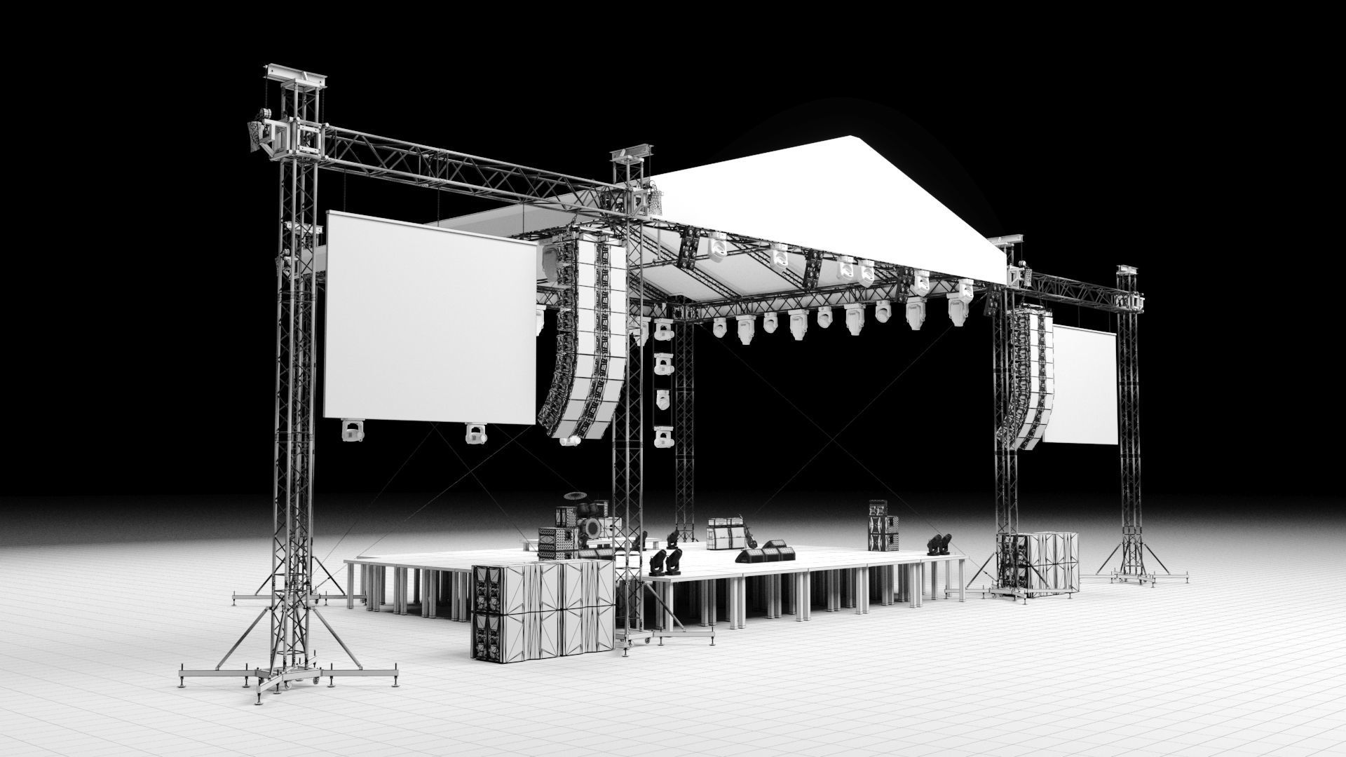 Concert Stage Set Full Detail 3D model_14