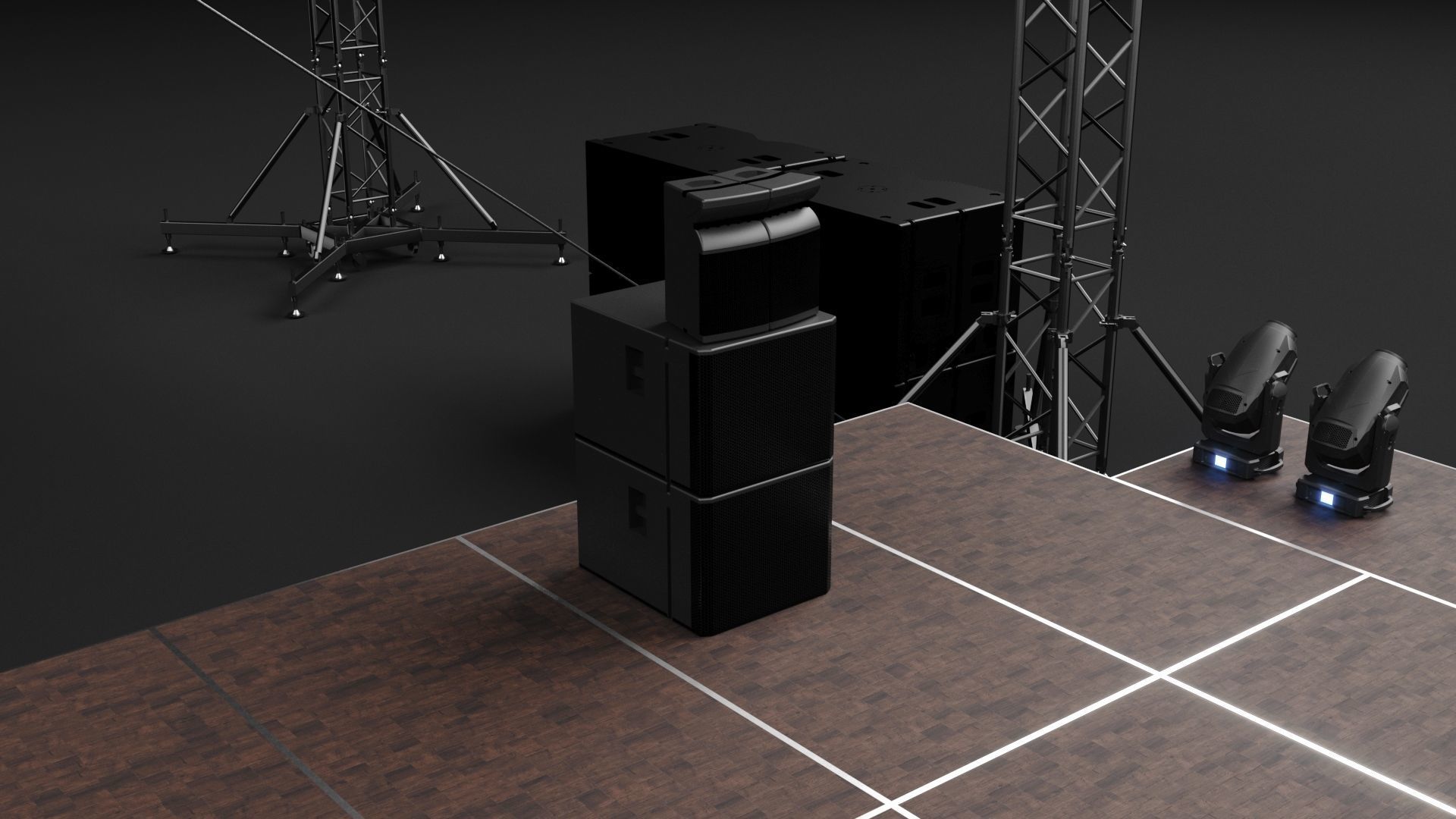 Concert Stage Set Full Detail 3D model_7