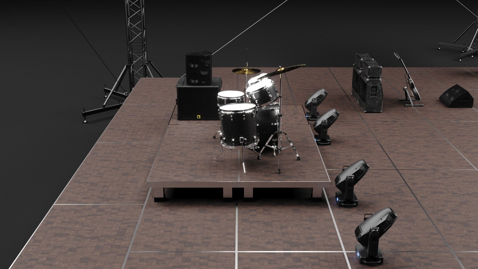 Concert Stage Set Full Detail 3D model_9